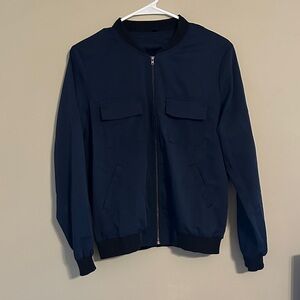 Navy Blue Bomber Jacket